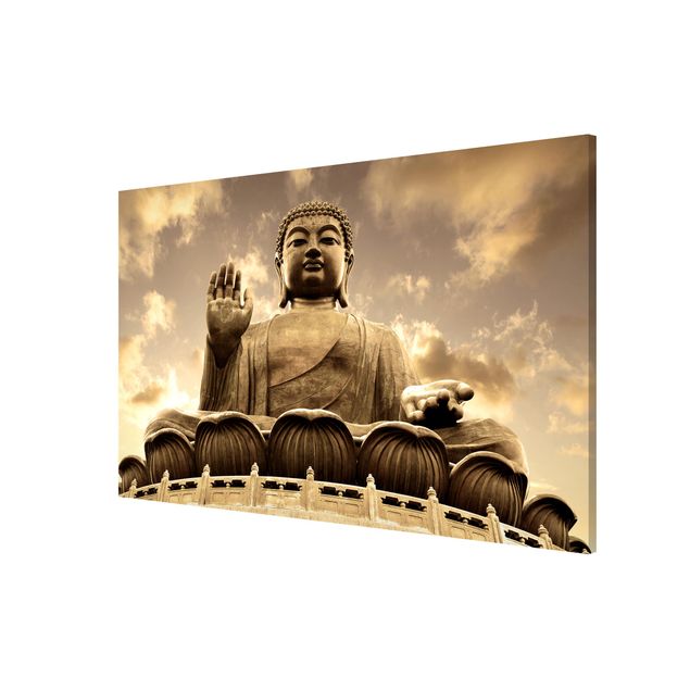 Wanddeko Esszimmer Großer Buddha Sepia