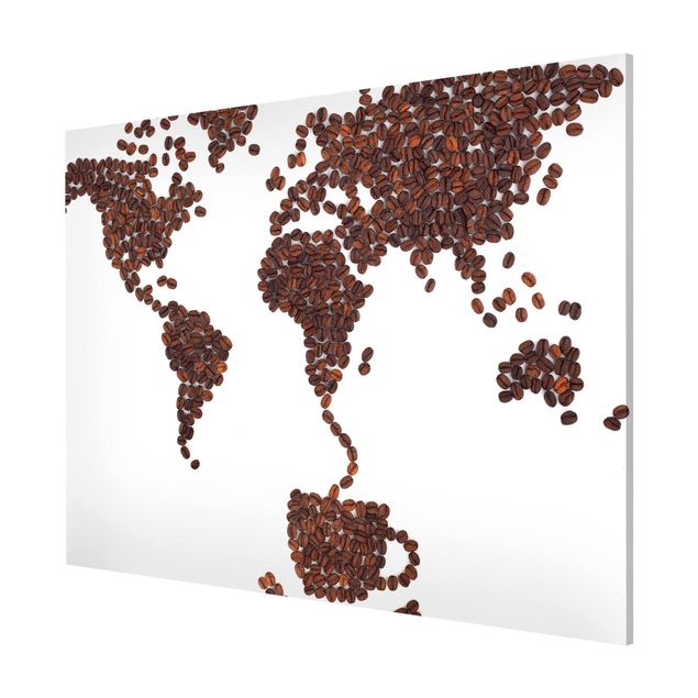 Wanddeko Büro Kaffee um die Welt