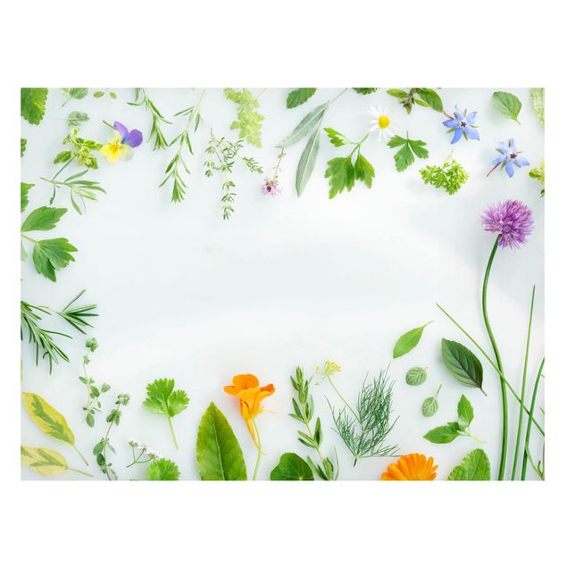 Wanddeko Esszimmer Kräuter und Blüten