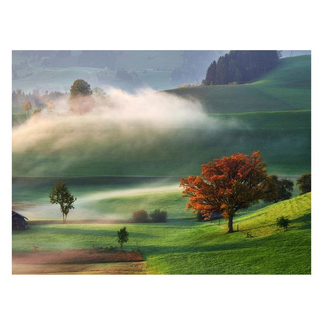 Wanddeko Esszimmer Nebliger Herbsttag Schweiz