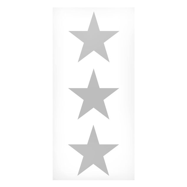 Wanddeko Büro Große graue Sterne auf Weiß