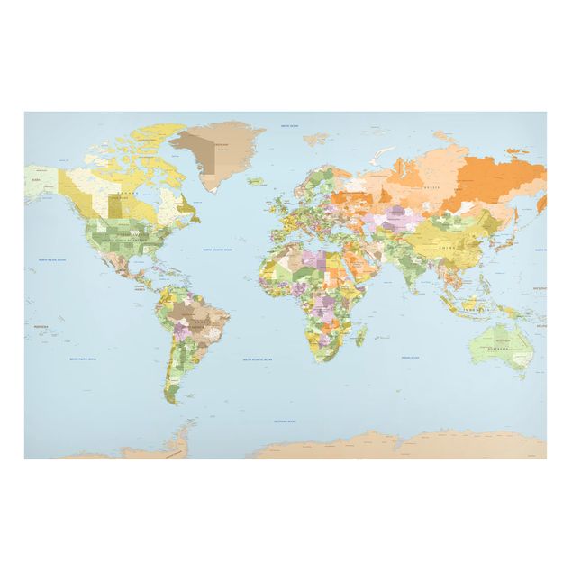 Wanddeko Flur Politische Weltkarte