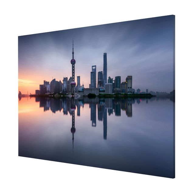 Wanddeko Flur Shanghai Skyline Morgenstimmung