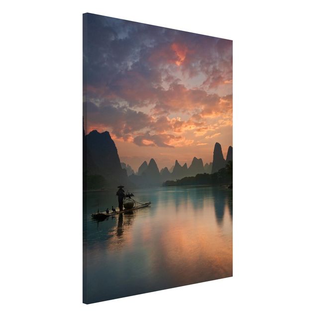 Wanddeko Flur Sonnenaufgang über chinesischem Fluss