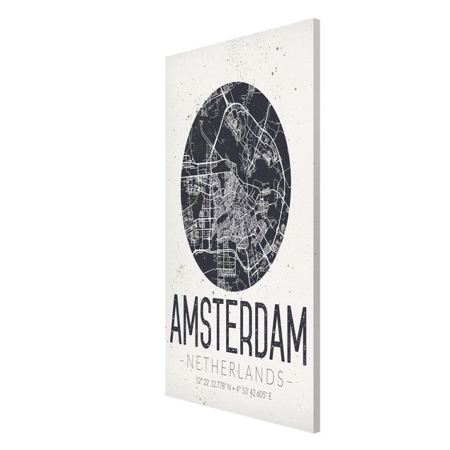Wanddeko Esszimmer Stadtplan Amsterdam - Retro