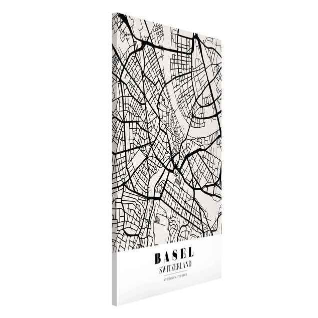 Wanddeko Flur Stadtplan Basel - Klassik