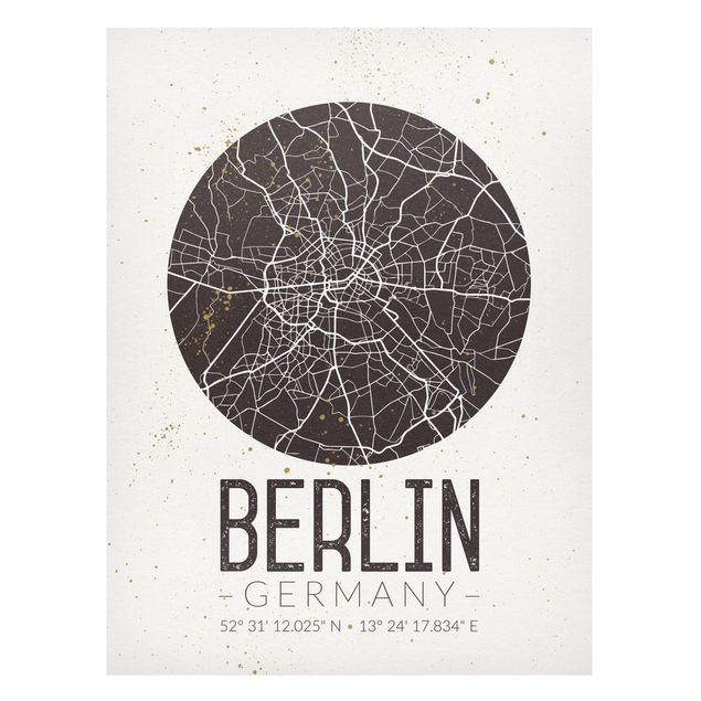 Wanddeko Flur Stadtplan Berlin - Retro