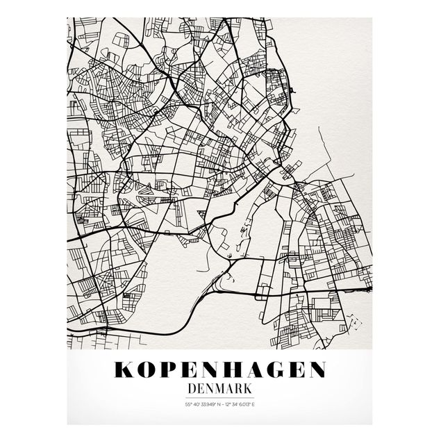 Wanddeko Esszimmer Stadtplan Kopenhagen - Klassik