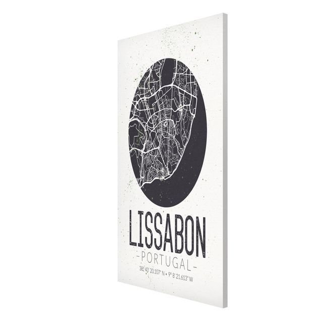 Wanddeko Esszimmer Stadtplan Lissabon - Retro