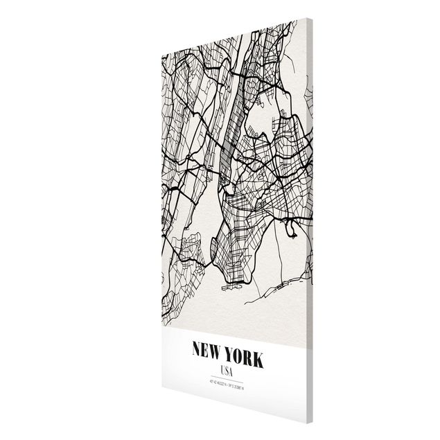 Wanddeko Esszimmer Stadtplan New York - Klassik