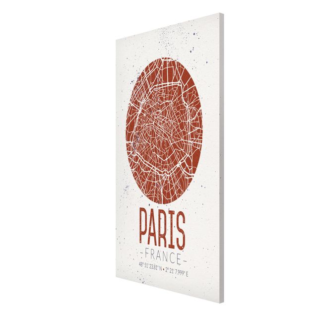 Wanddeko Esszimmer Stadtplan Paris - Retro