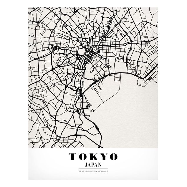 Wanddeko Esszimmer Stadtplan Tokyo - Klassik