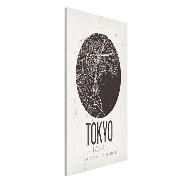 Wanddeko braun Stadtplan Tokyo - Retro