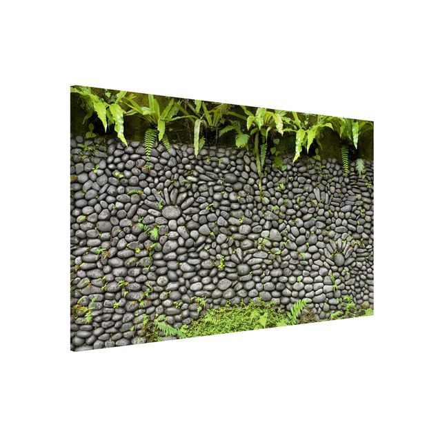 Wanddeko 3D Steinwand mit Pflanzen