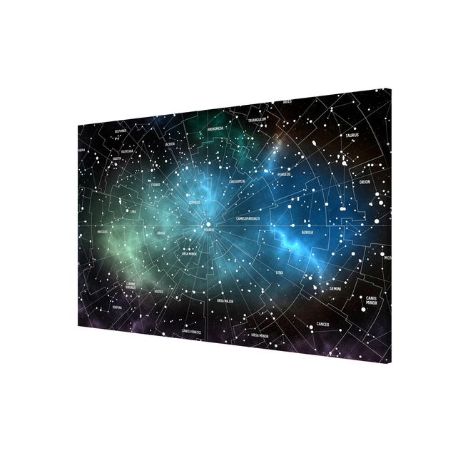 Wanddeko Jungenzimmer Sternbilder Karte Galaxienebel