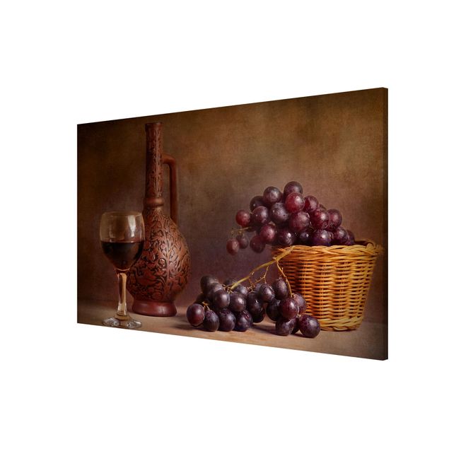 Wanddeko Esszimmer Stillleben mit Weintrauben