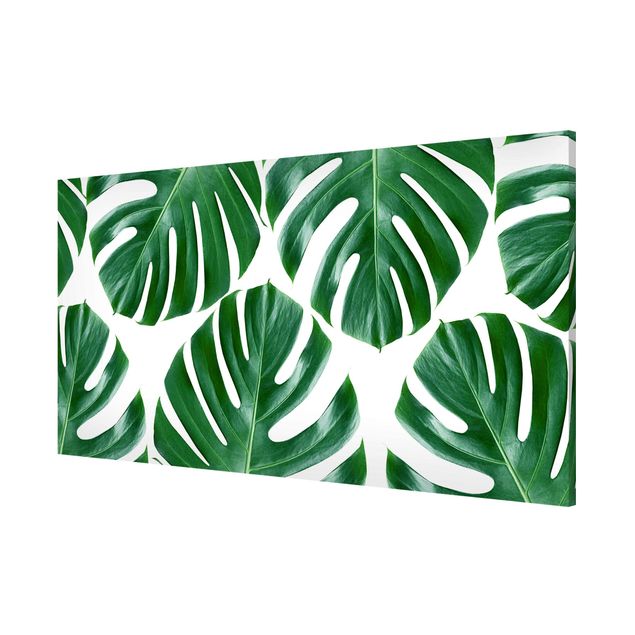 Wanddeko Esszimmer Tropische grüne Blätter Monstera
