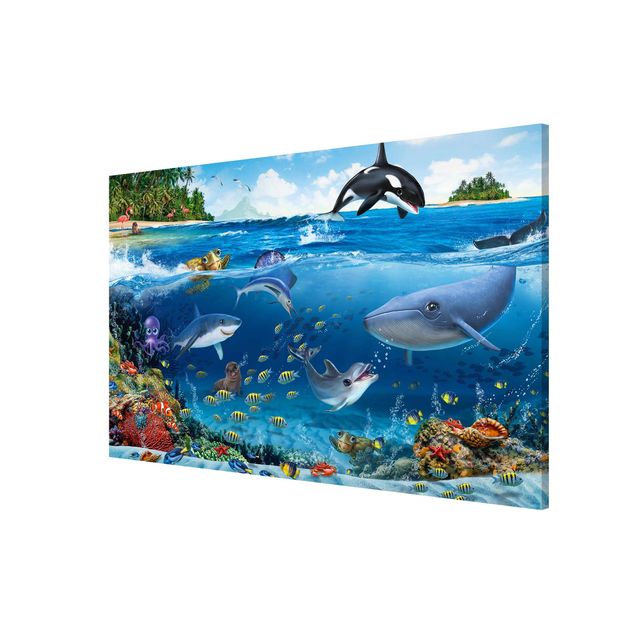 Wanddeko Büro Unterwasserwelt mit Tieren
