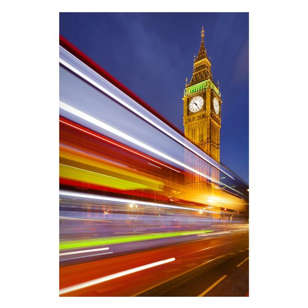 Wanddeko Flur Verkehr in London am Big Ben bei Nacht