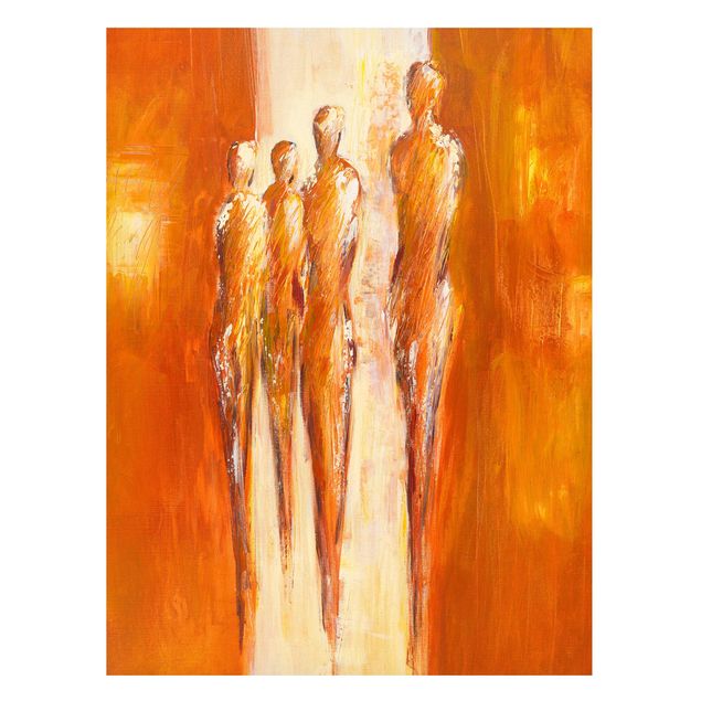 Wanddeko Esszimmer Petra Schüßler - Vier Figuren in Orange 02