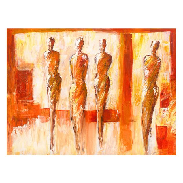 Wanddeko Esszimmer Petra Schüßler - Vier Figuren in Orange