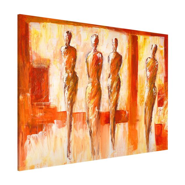 Wanddeko Flur Petra Schüßler - Vier Figuren in Orange