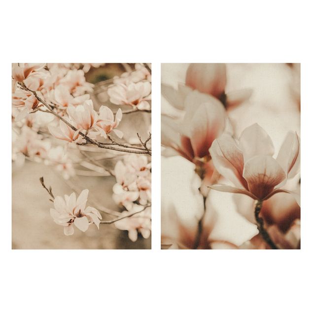 Wohndeko Blume Magnolienblüten Set