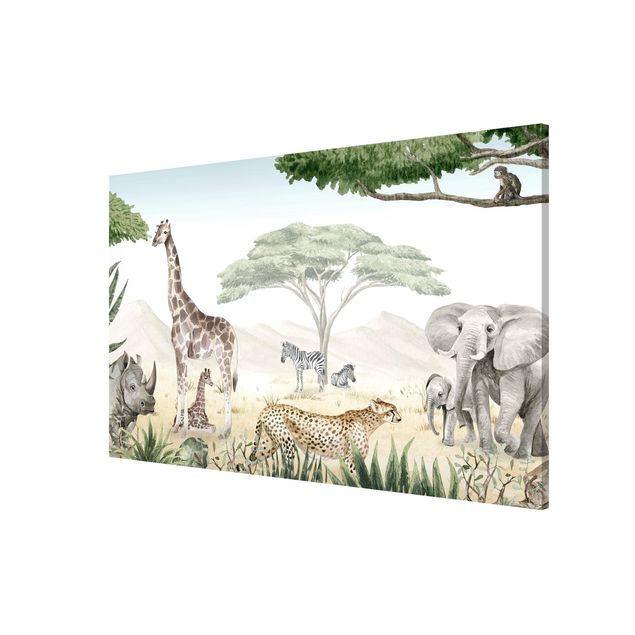 Wandbilder Elefanten Majestätische Tierwelt der Savanne
