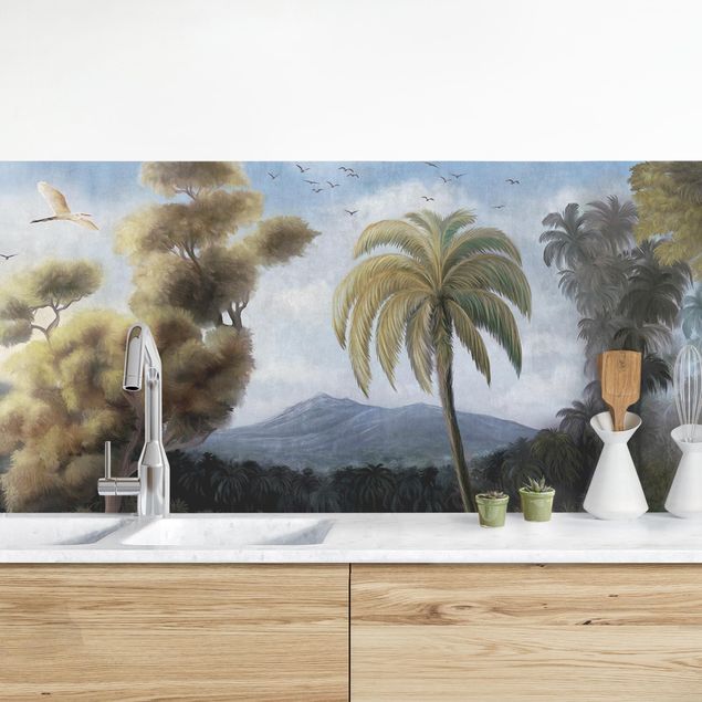 Küche Dekoration Malerischer Vintage Dschungel