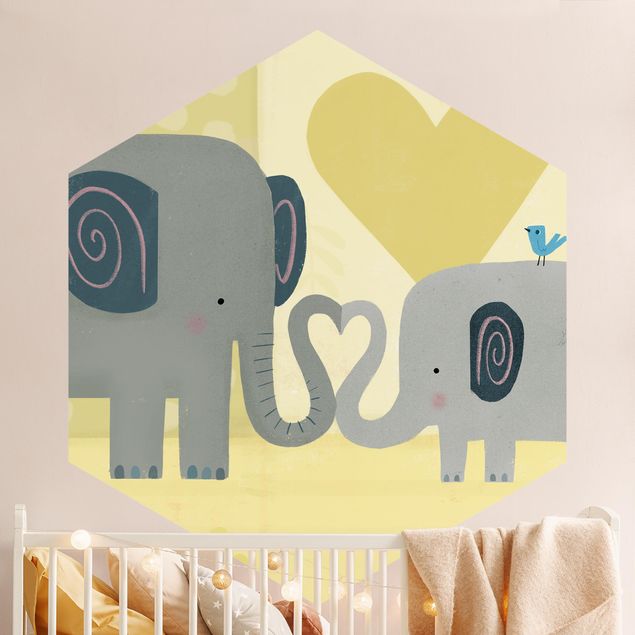 Elefanten Tapete Mama und ich - Elefanten