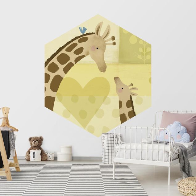 Wanddeko Büro Mama und ich - Giraffen