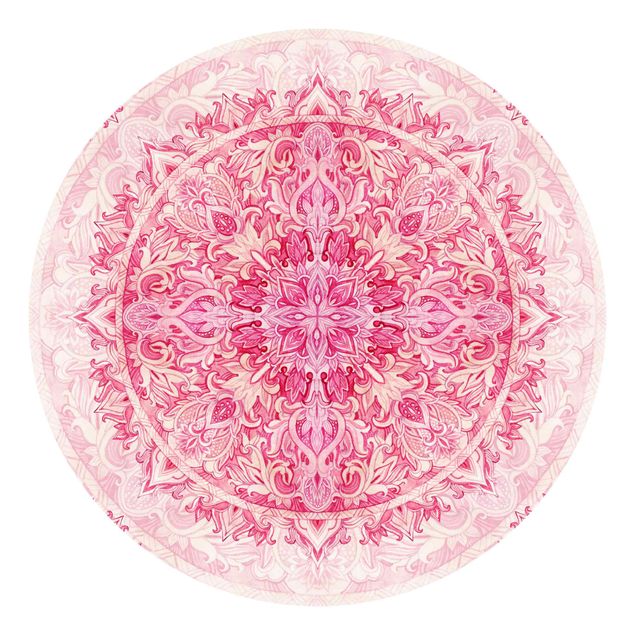 Wanddeko Flur Mandala Aquarell Ornament Muster pink