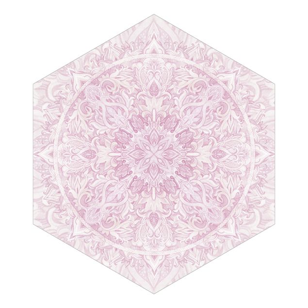 Wanddeko pink Mandala Aquarell Ornament rosa