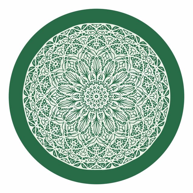 Wanddeko Flur Mandala Ornament vor Grün