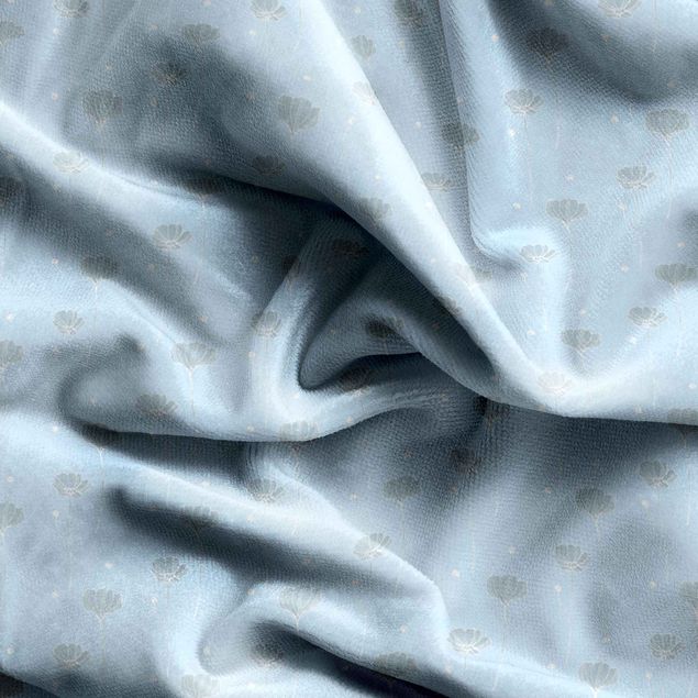 Vorhang Muster Margeriten mit Punkten - Himmelblau