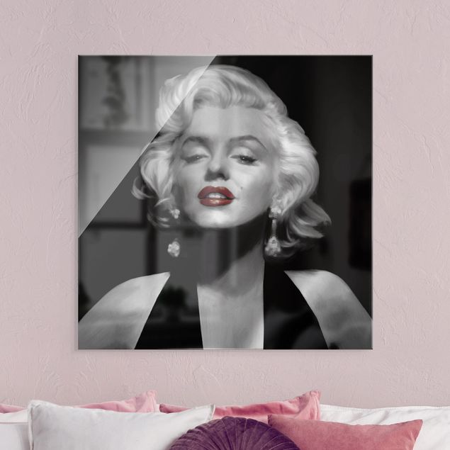 Wanddeko Flur Marilyn mit roten Lippen