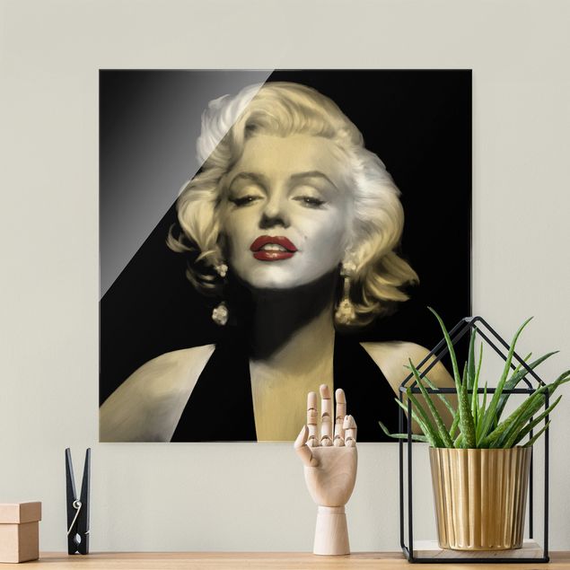 Wanddeko Flur Marilyn mit roten Lippen