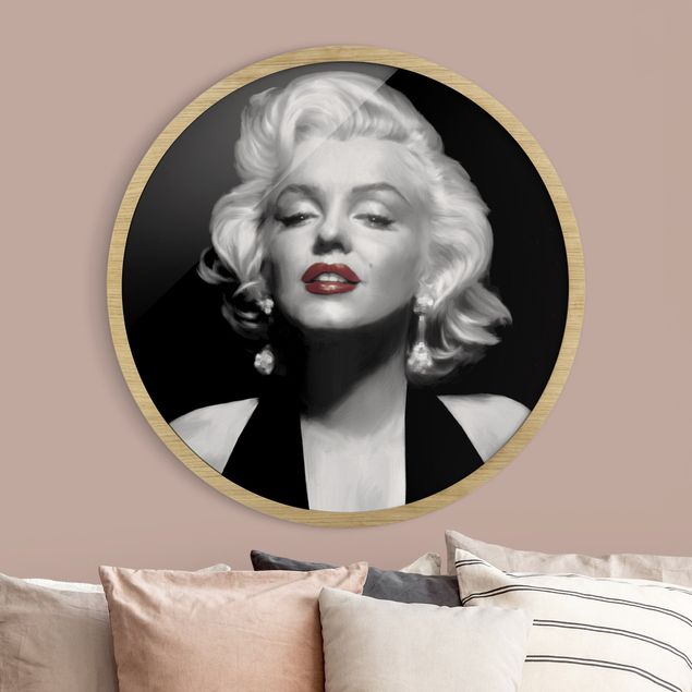 Wanddeko Büro Marilyn mit roten Lippen