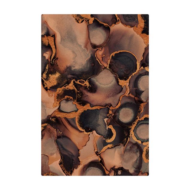 Deko Abstrakt Marmor Aquarell mit Gold