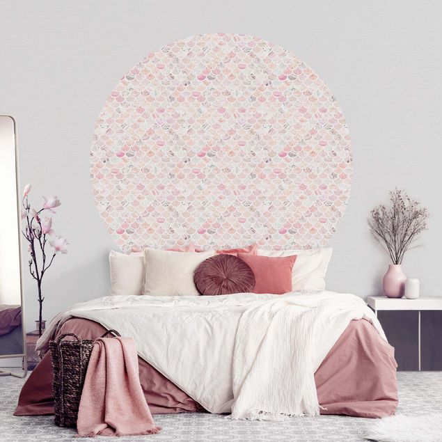 Wanddeko Wohnzimmer Marmor Muster Rosé