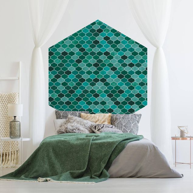 Wanddeko Esszimmer Marokkanisches Aquarell Muster