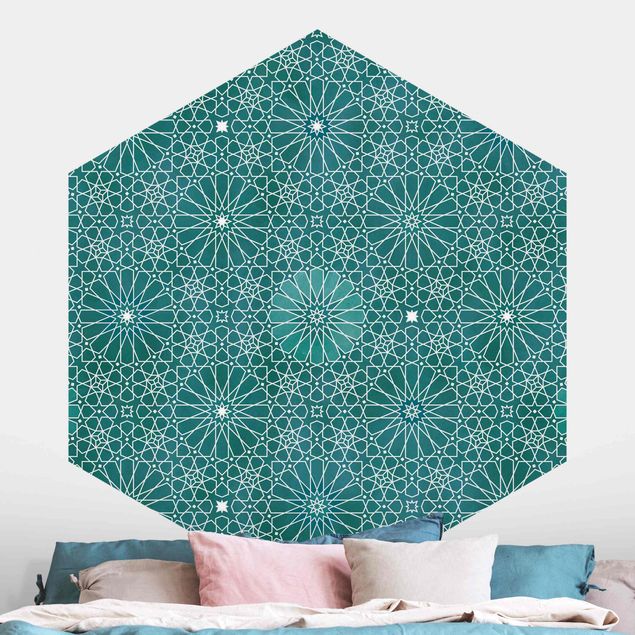 Tapete geometrische Muster Marokkanisches Blumen Muster