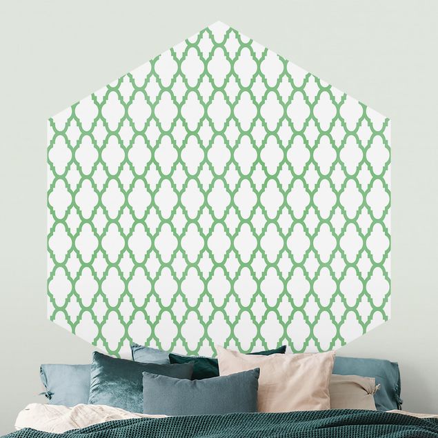 Wanddeko Schlafzimmer Marokkanisches Waben Linienmuster