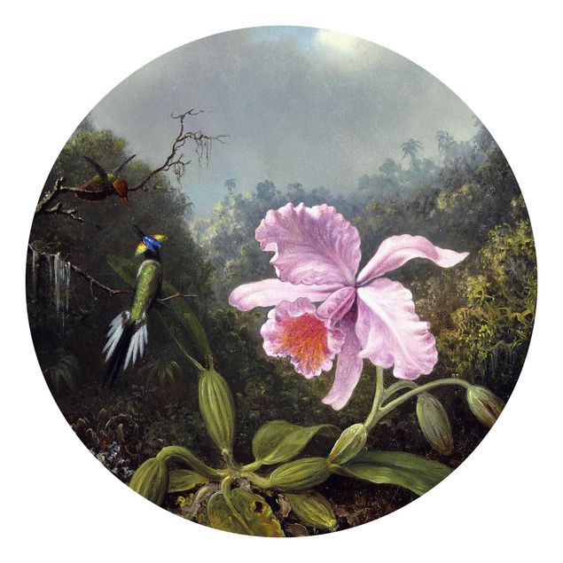 Wanddeko Flur Martin Johnson Heade - Stillleben mit Orchidee und zwei Kolibris