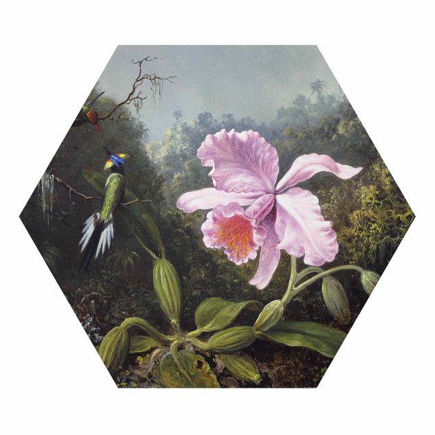 Kunststile Martin Johnson Heade - Stillleben mit Orchidee und zwei Kolibris