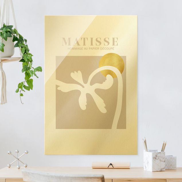 Wanddeko beige Matisse Interpretation - Palme und Sonne