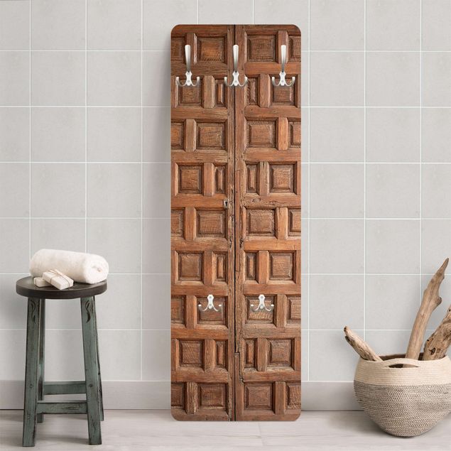 Wanddeko braun Mediterrane Holztür aus Granada