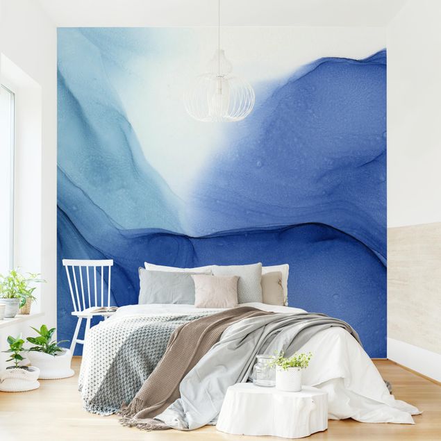 Wanddeko Schlafzimmer Meliertes Tintenblau