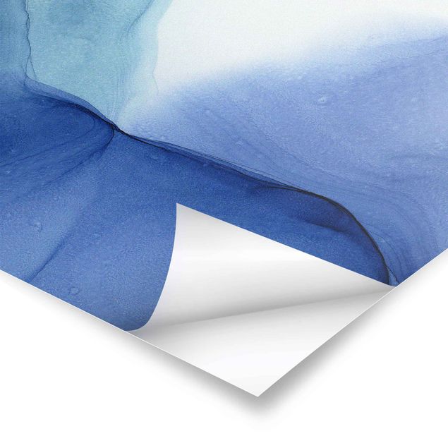 Wanddeko über Sofa Meliertes Tintenblau