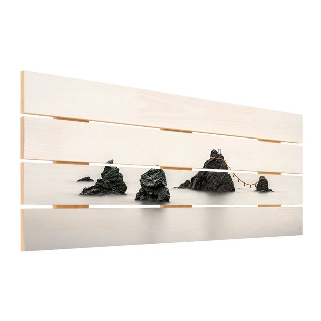 Wanddeko schwarz-weiß Meoto Iwa - die verheirateten Felsen